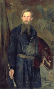 Viktor Mikhailovich Vasnetsovin (1848-1926) muotokuva, 1891 (öljy paperille)